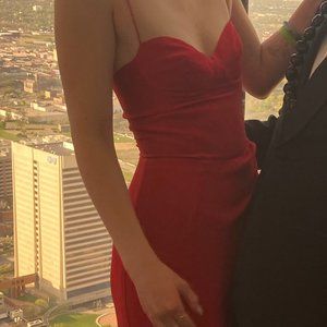 Reformation Kourtney Dress in Cherry